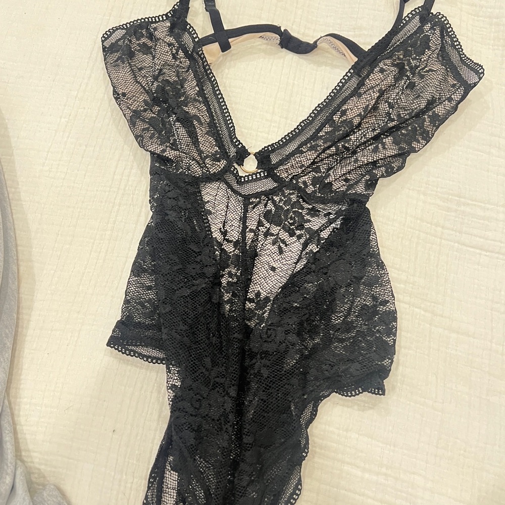 Elegant Black Lace Bodysuit